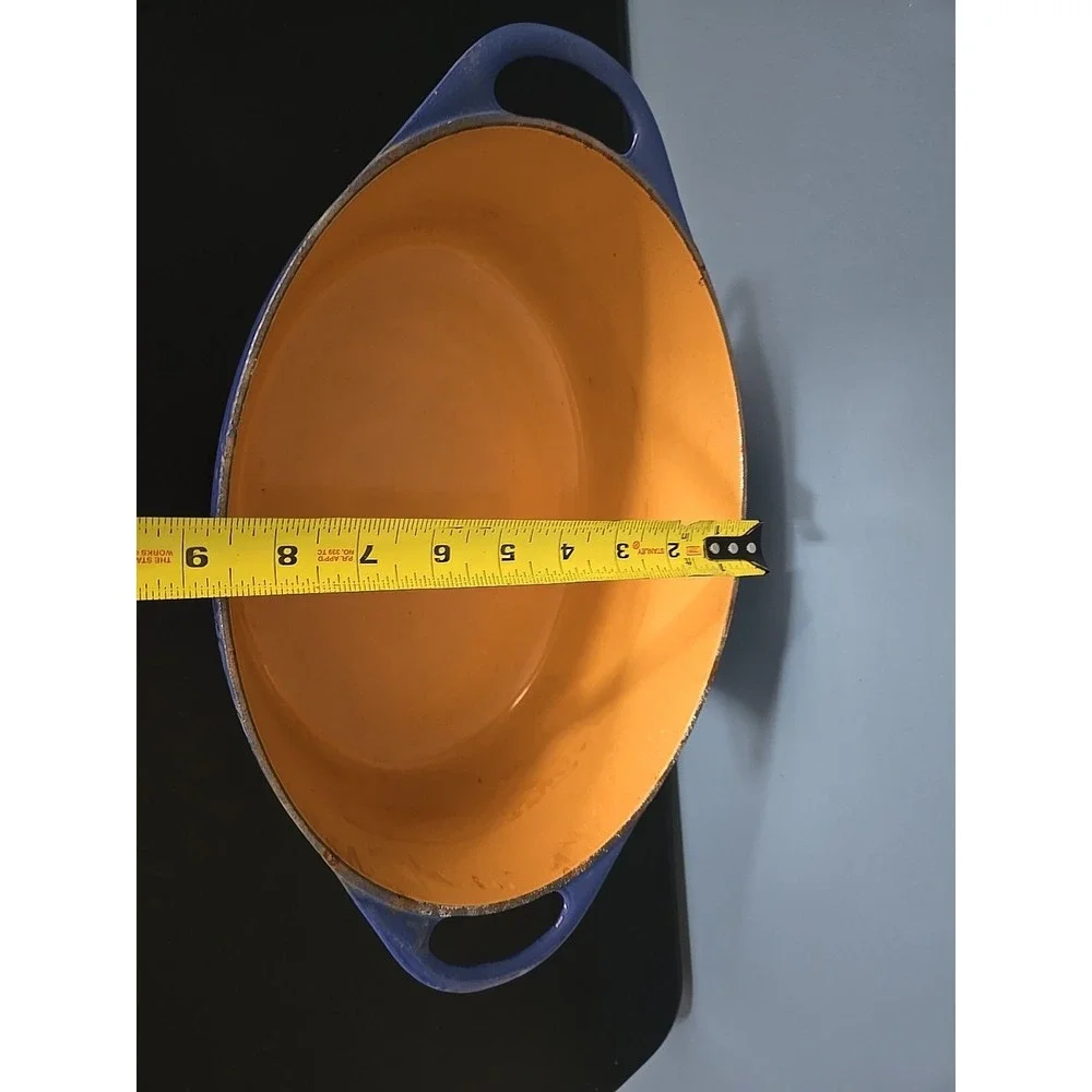Vtg Cousance / Le Creuset France Blue Enameled Cast Iron Dutch Oven‎ #28 W/Lid